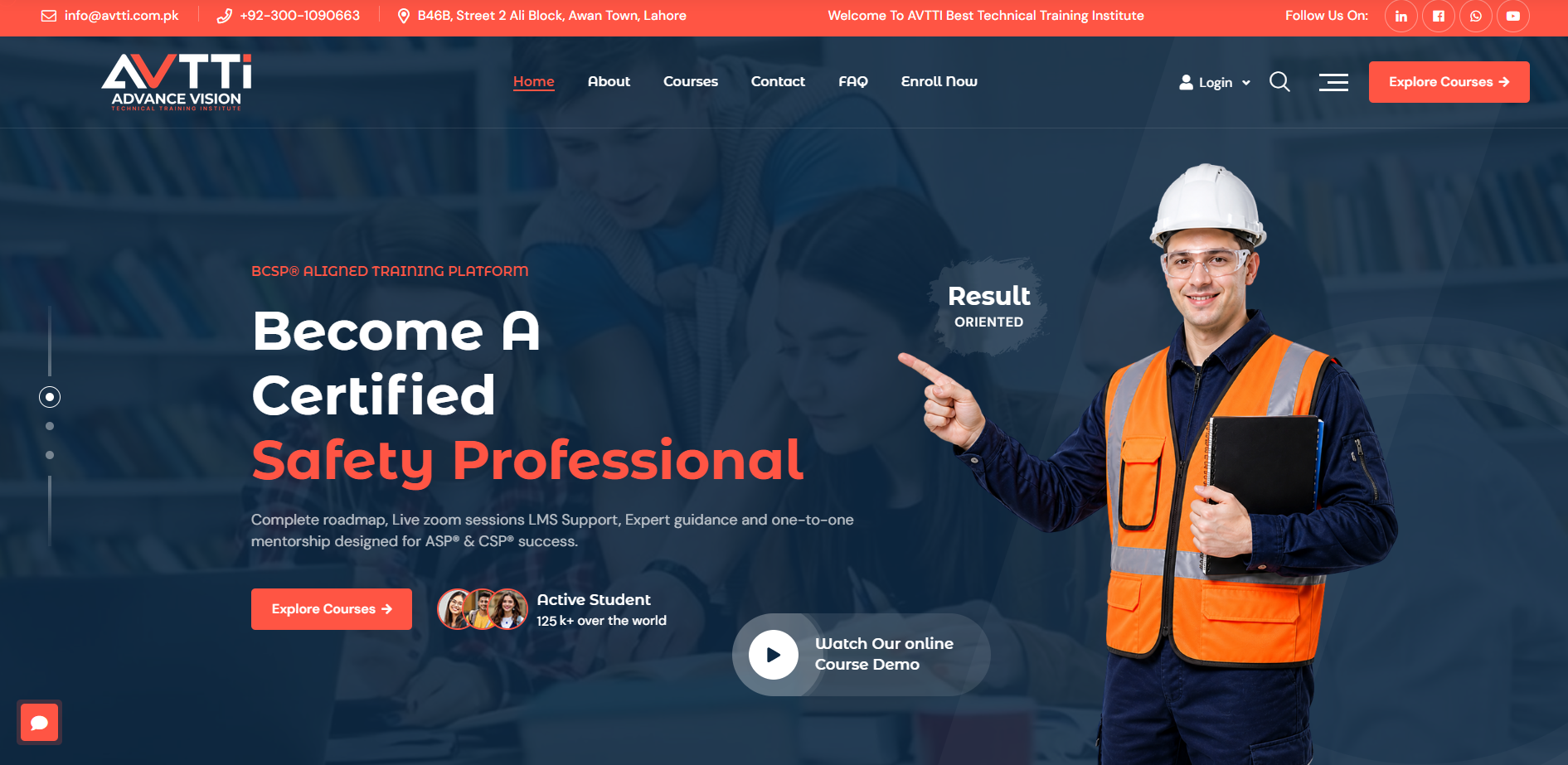 Advance Vision Technical Training Institute (AVTTI) Website
